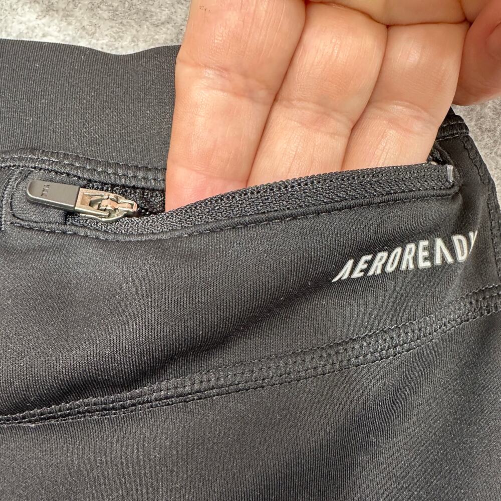 Adidas Aero Ready Running Leggings WMNS XS Black Full Length Pull On Ankle Zip - Picture 6 of 11